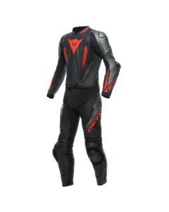 Dainese Laguna Seca 5 2Pcs Leather Suit Black Anthracite Fluo Red