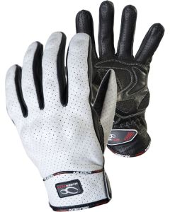 MUGENRACE Aeroflux Wit Zwarte Geperforeerde Handschoenen