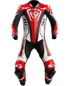 MUGENRACE Predator Zwart Wit Rood Geperforeerd 1-Delig Motorpak