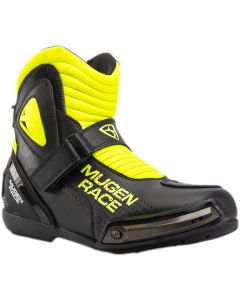 MUGENRACE Hurry Zwart Neon Gele Geperforeerde Motorschoenen