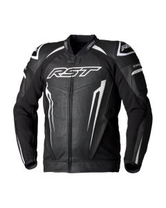 RST Tractech Evo 5 Leren Jas Zwart Wit Zwart