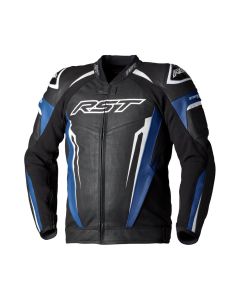 RST Tractech Evo 5 Leren Jas Blauw Zwart Wit