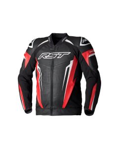 RST Tractech Evo 5 Leren Jas Rood Zwart Wit